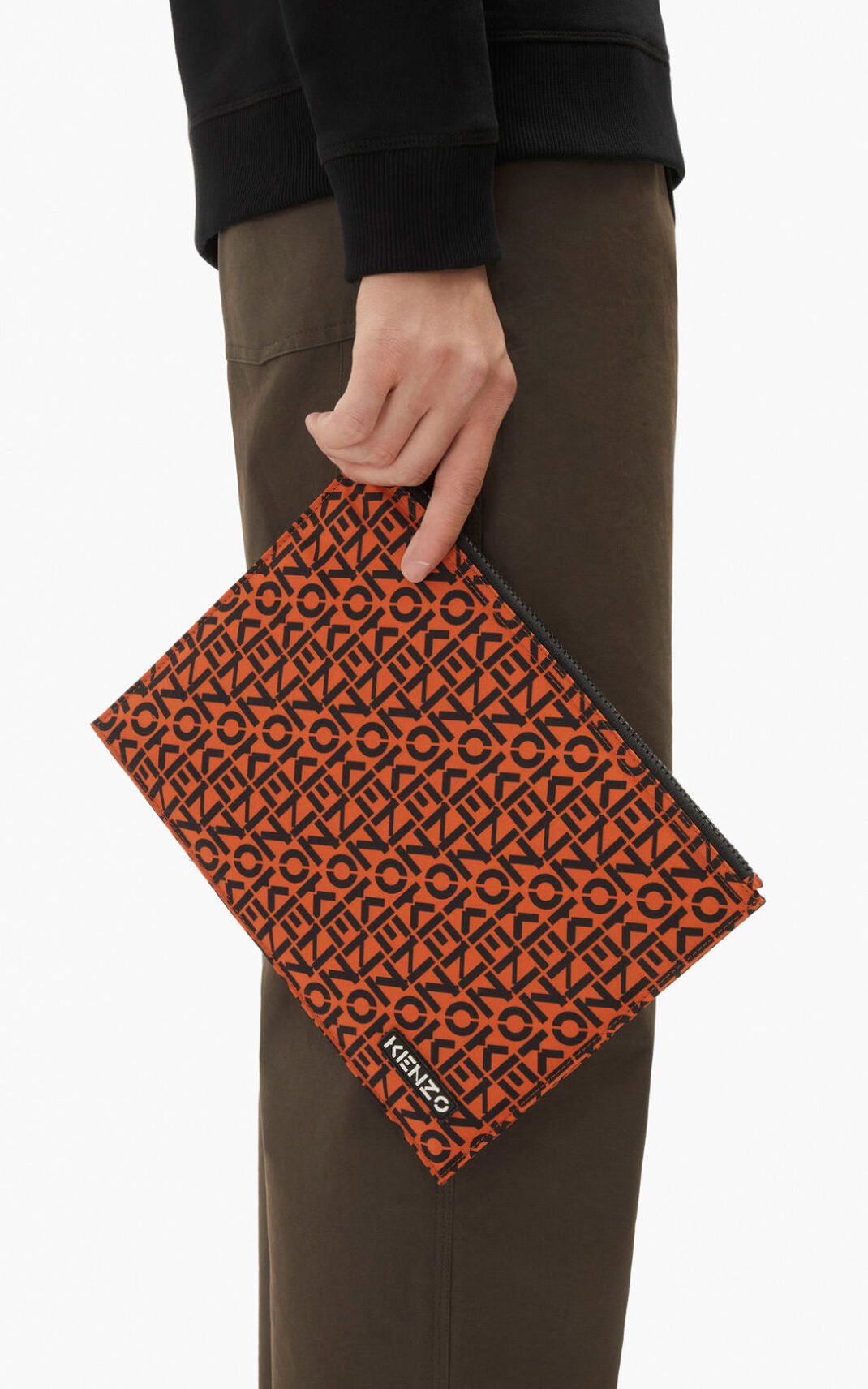 Pochette Kenzo Homme Repeat large Orange Foncé HEBNL-3519